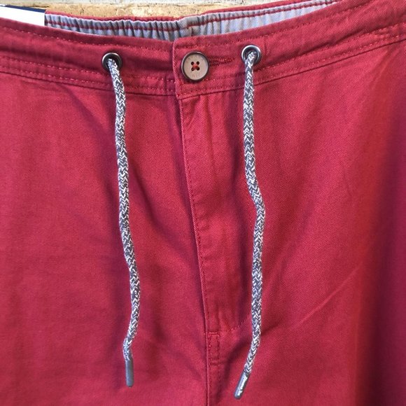 *Havana Jim Mens Shorts Size 38 Red Zip Draw String 100% Cotton Comfort Pockets - Picture 2 of 10